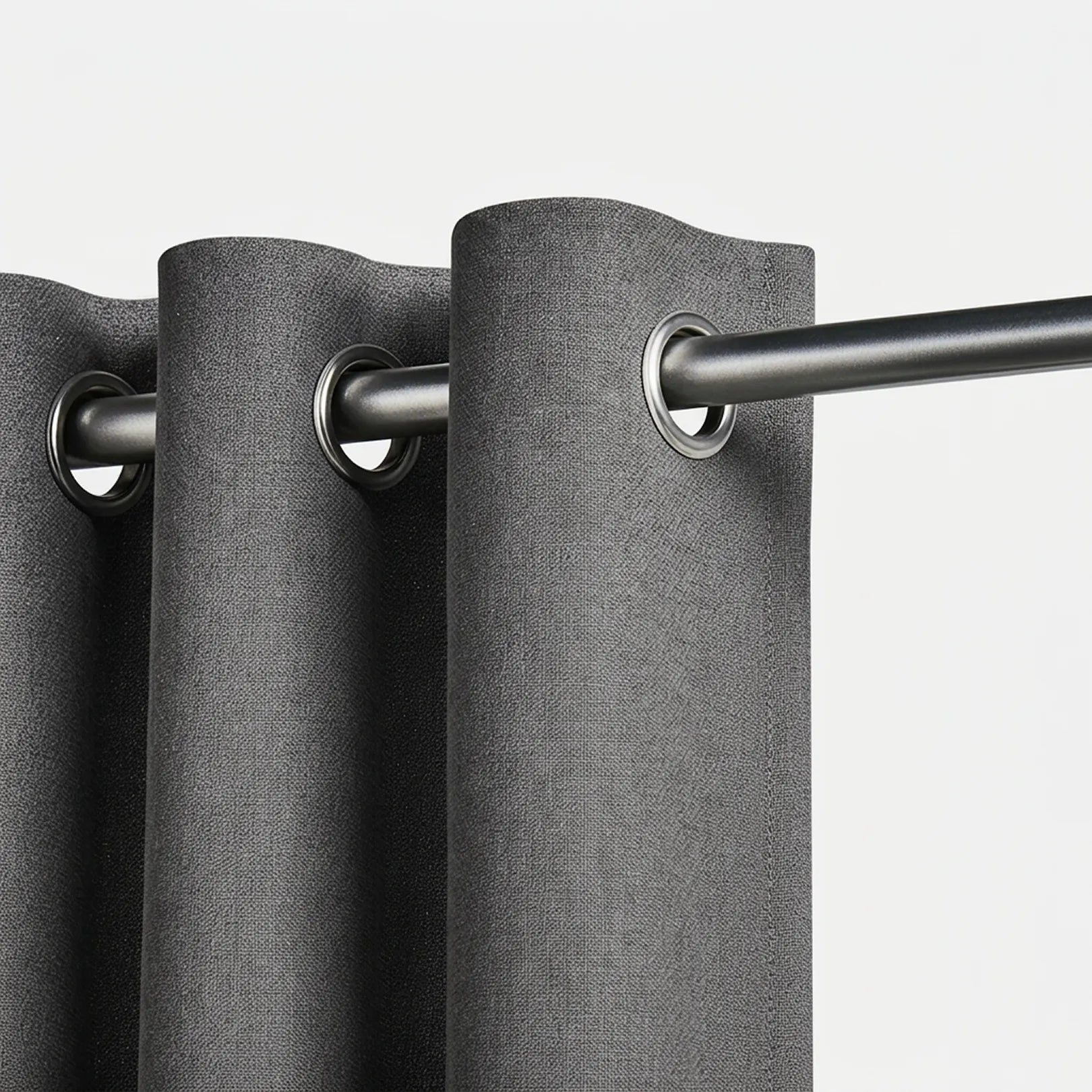 Rideau occultant en lin Maison Rideau de couleur gris foncé