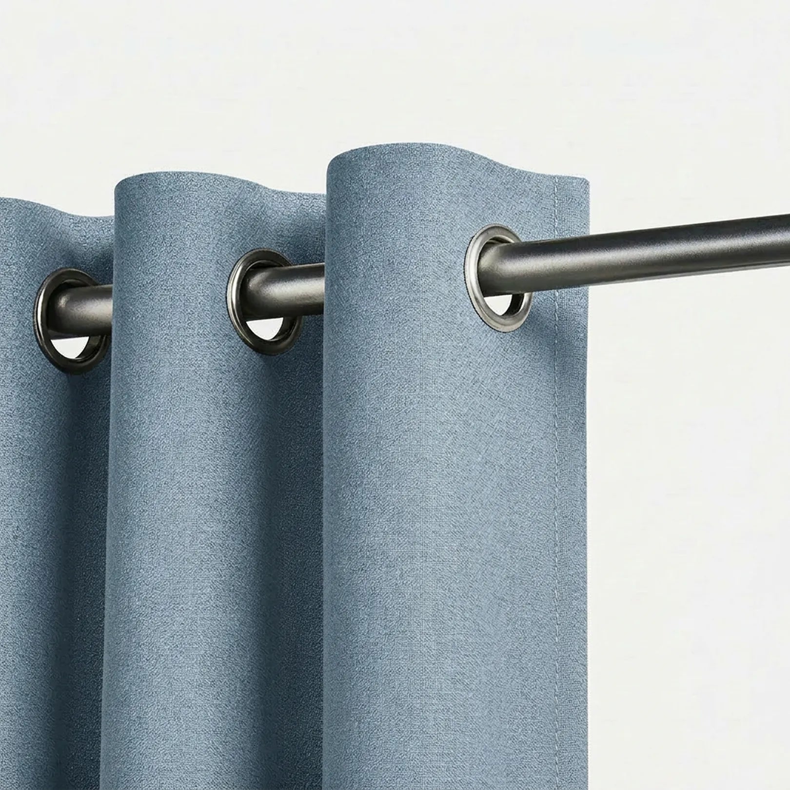 Rideau occultant en lin Maison Rideau de couleur bleu clair
