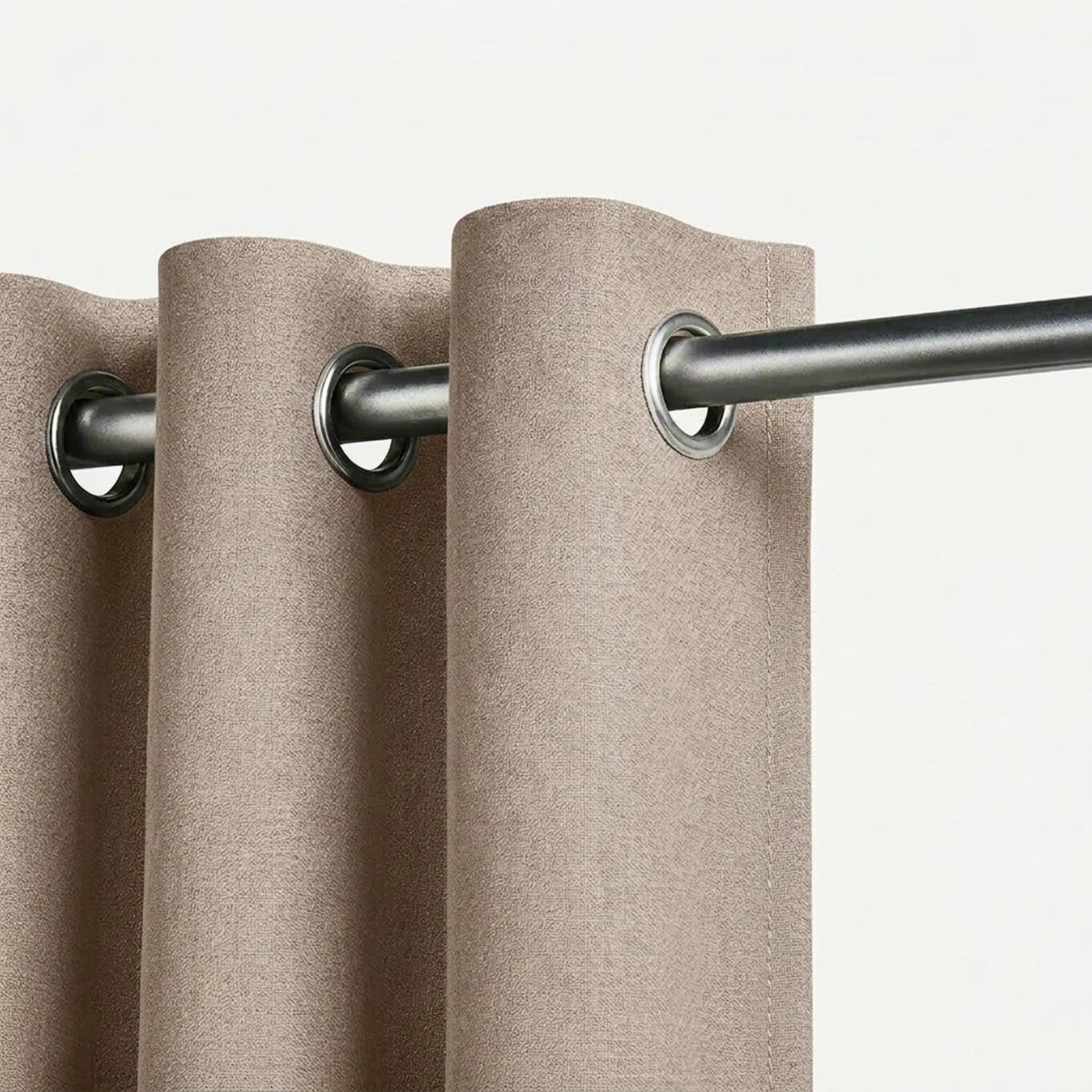 Rideau occultant en lin Maison Rideau de couleur taupe clair
